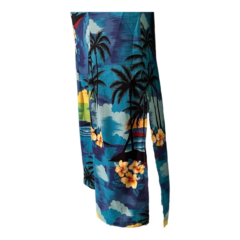 Pacific Legend Hawaii Dress Tropical Palm Print Cotton Sleeveless Size M - Picture 3 of 9